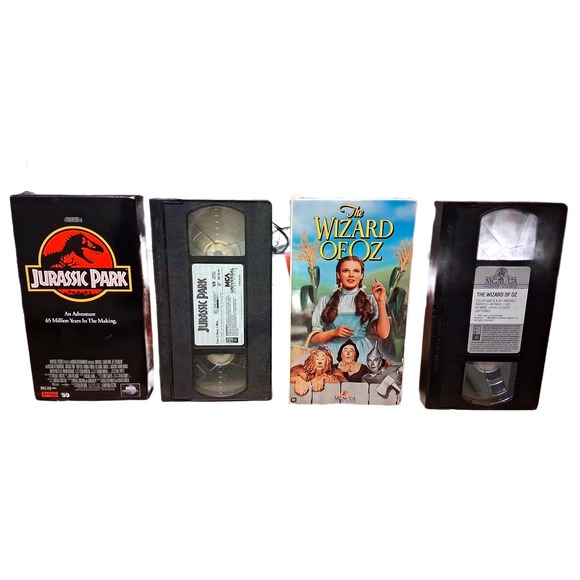 Vintage VHS Jurassic Park The Wizard of Oz Movies Lot Spielberg Family Classics - Picture 5 of 8